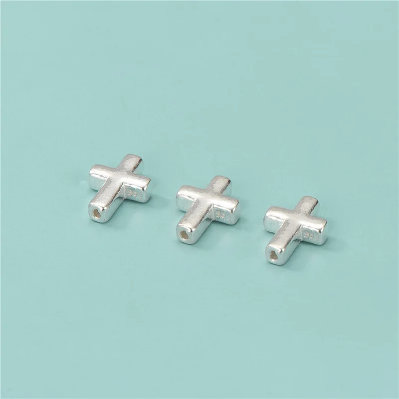 Genuine Real Pure Solid 925 Sterling Silver Cross Loose Beads Spacers Bead Jewelry Making Findings Components