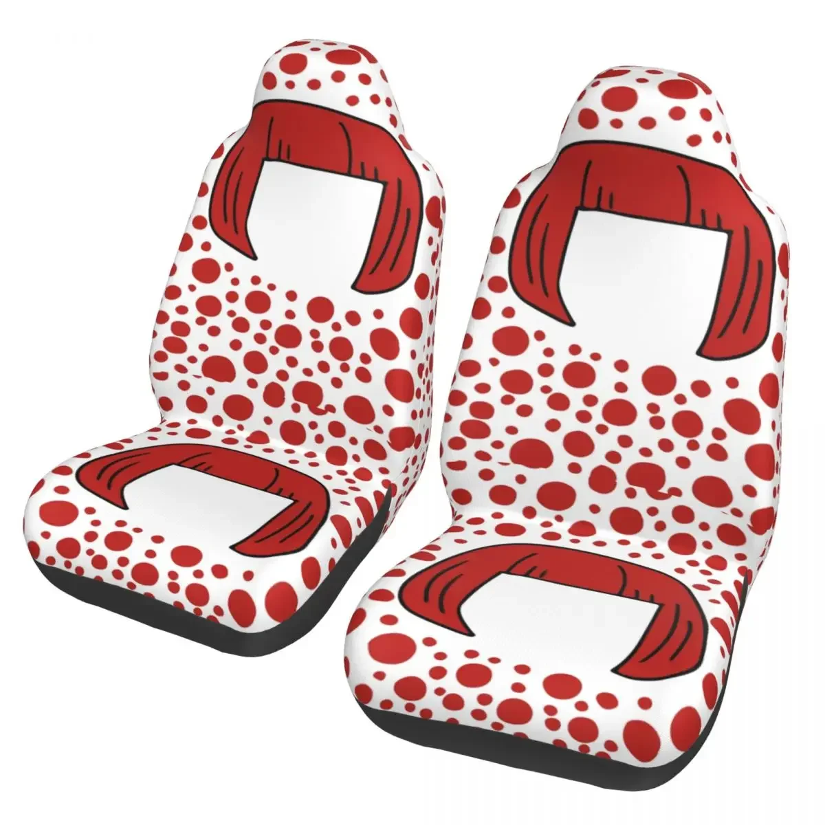 Yayoi Kusama Pumpkin Universal Auto Car Seat Covers Universal Fit for SUV Van Aesthetic Polka Bucket Seat Protector Cover 2 PCS