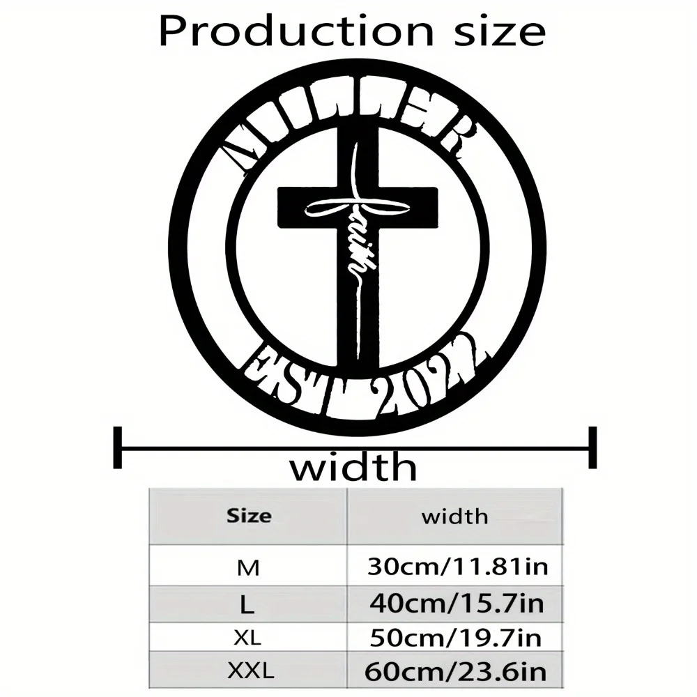 Personalizable Metal Cross Sign: Ideal for Scene Party Home Door Decor Wall - hanging Art for Outdoor Spaces Valentine's Present