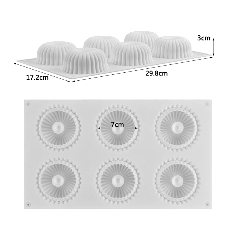 6 Cavities Strip Circle Silicone Soap Mold for DIY Handmade Soap Making Cylinder Round Soap Form Candle Molds