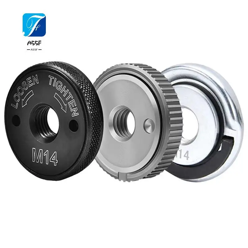 A55F-Angle Grinder M14/10Thread Inner Outer Flange Nut Set Quick Release Locking Nut For Metabo
