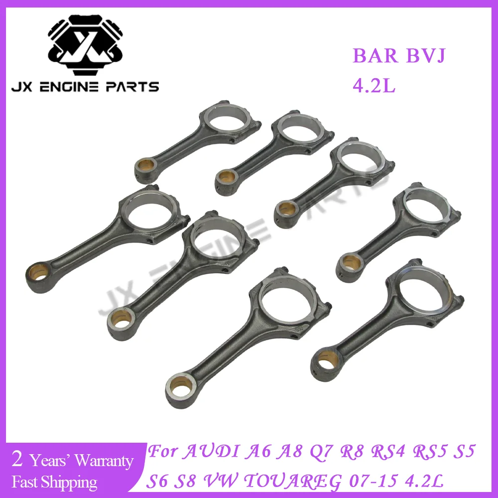 Conjunto de 8 Bielas de Motor BAR BVJ para VW TOUAREG AUDI 4.2 A6 A8 Quattro Q7 R8 RS4 RS5 S5 S6 S8 4.2L BSM CFSA CAUA 077198401A