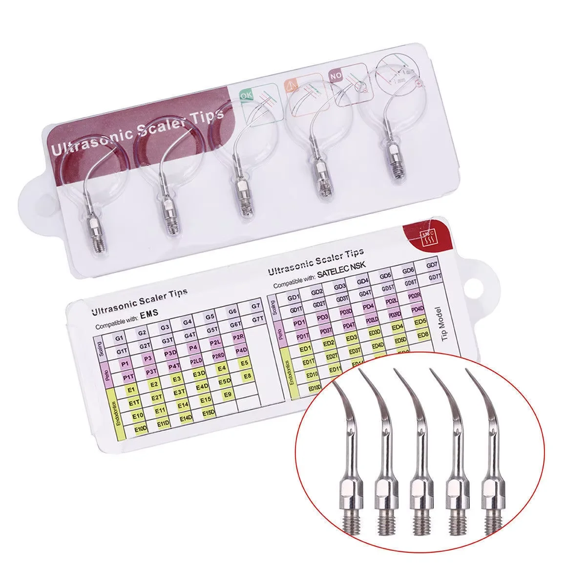 10pcs Dental Ultrasonic Piezo Scaler Scaling Endo Perio Handpiece Tip PS3 Fit SIRONA