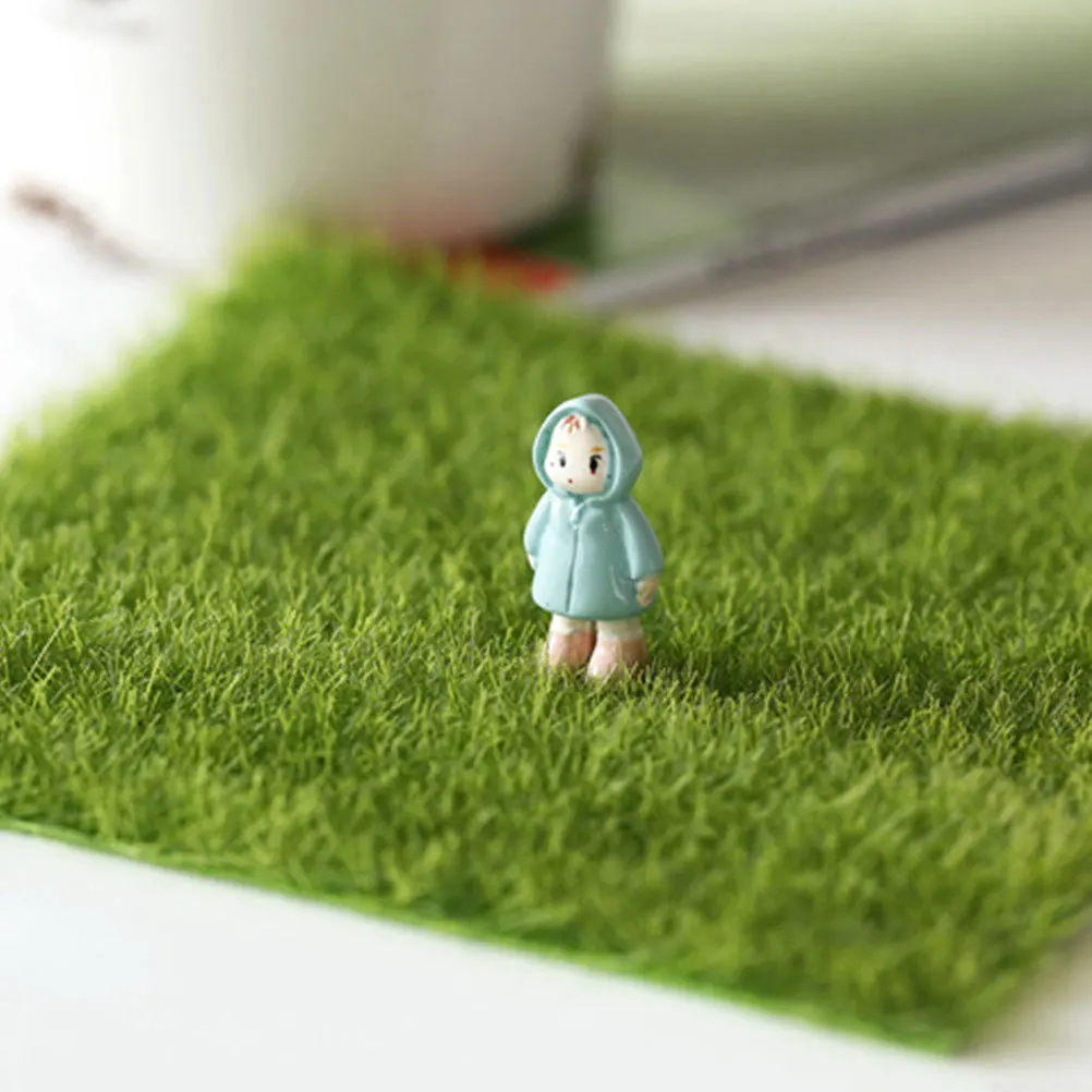

3pcs Artificial Turf For Sand Table Diy Landscape Decor Fake Grass Mat Sturdy Plastic Lawn Pad Micro Scene Supply