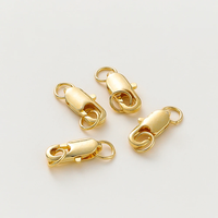 14K/18K Gold Plated Brass 10Pcs Lobster Clasp with 20Pcs Open Jump Rings DIY Findings Kits Connector for Bracelet Jewelry Making