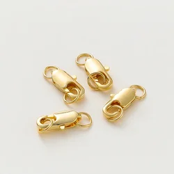 14k/18k ouro chapeado latão 10 pces lagosta fecho com 20 pces aberto jump anéis descobertas diy kits conector para pulseira jóias fazendo