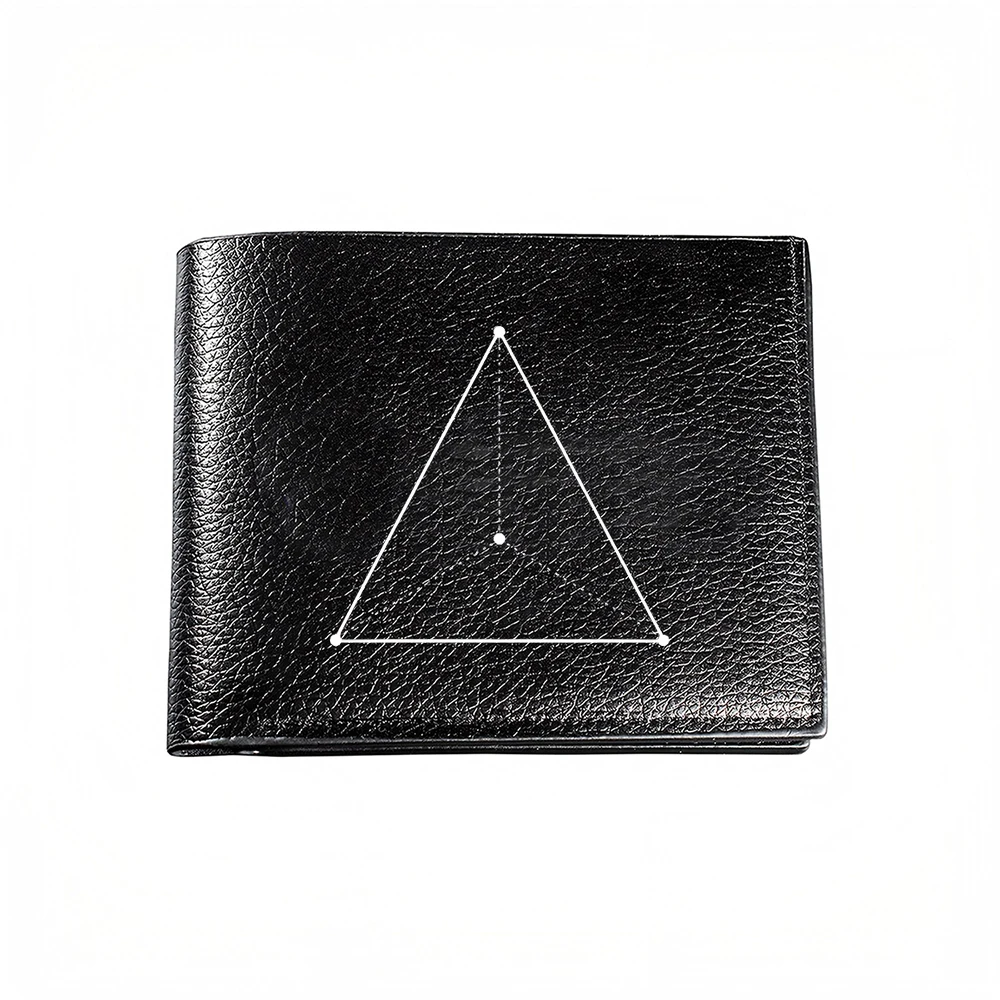 Geometric Triangle Men's Wallet, Minimalist Card Holder, Casual Business Fashion Accessory, Modern Style Everyday Use