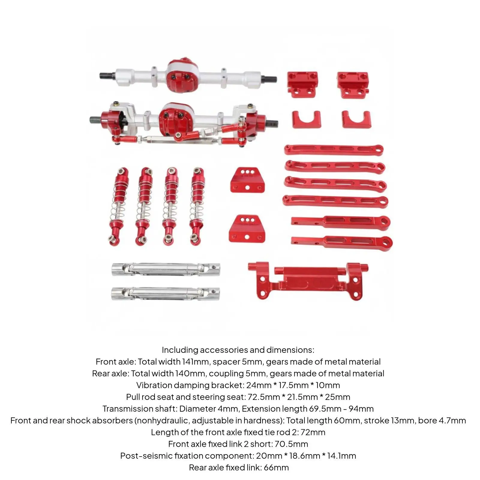 1/12 Scale Metal Chassis Parts Adjustable Shock Absorbers Metal RC Car Upgrade view 5