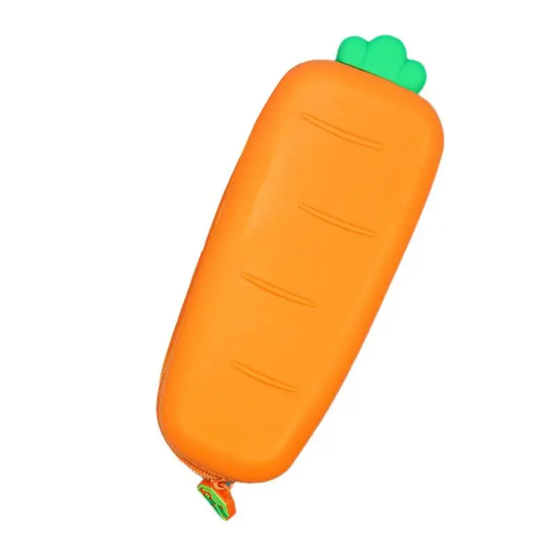 Sacchetto di matita di carota organizzatore di penne in Silicone sacchetto di trucco portatile sacchetto di penna organizzatore multifunzionale per ragazze adulte ragazzi scuola