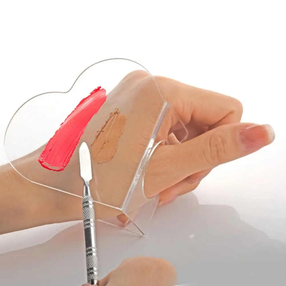 

Акриловая прозрачная палитра, портативная ручная палитра красок, многоразовая палитра для смешивания основы в форме сердца, инструменты для макияжа