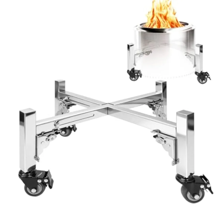 

Регулируемая подставка для аксессуаров Solo Stove, универсальная, складная, из нержавеющей стали, 18-28 дюймов, для Ranger Bon Yukon, с колесами, для использования на улице