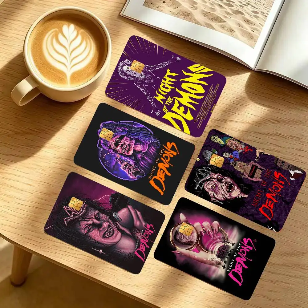 Night Of The D-Demons Horror Movie Card Sticker 4Pcs Credit Card Skin Anti Scratch Bank Debit Card Decal