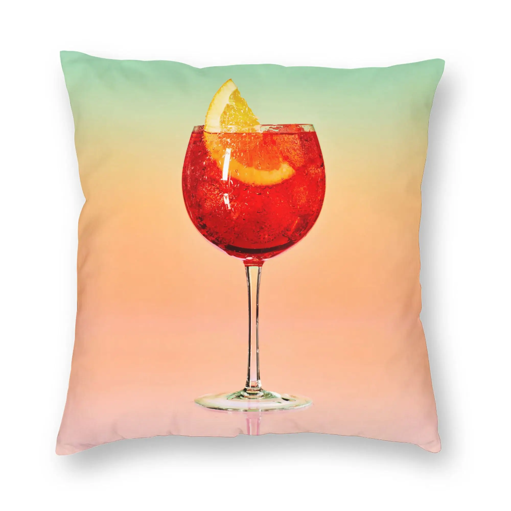 Luxury Aperols Spritz Print Cushion Cover 45x45cm Soft Love Drinking Cocktail Pillow for Sofa Square Pillowcase Decoration