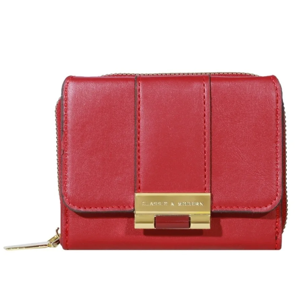 

Simple Solid Color Fold Wallet Korean Style PU Leather Card Holder Multi-function Square Coin Purse Outdoor