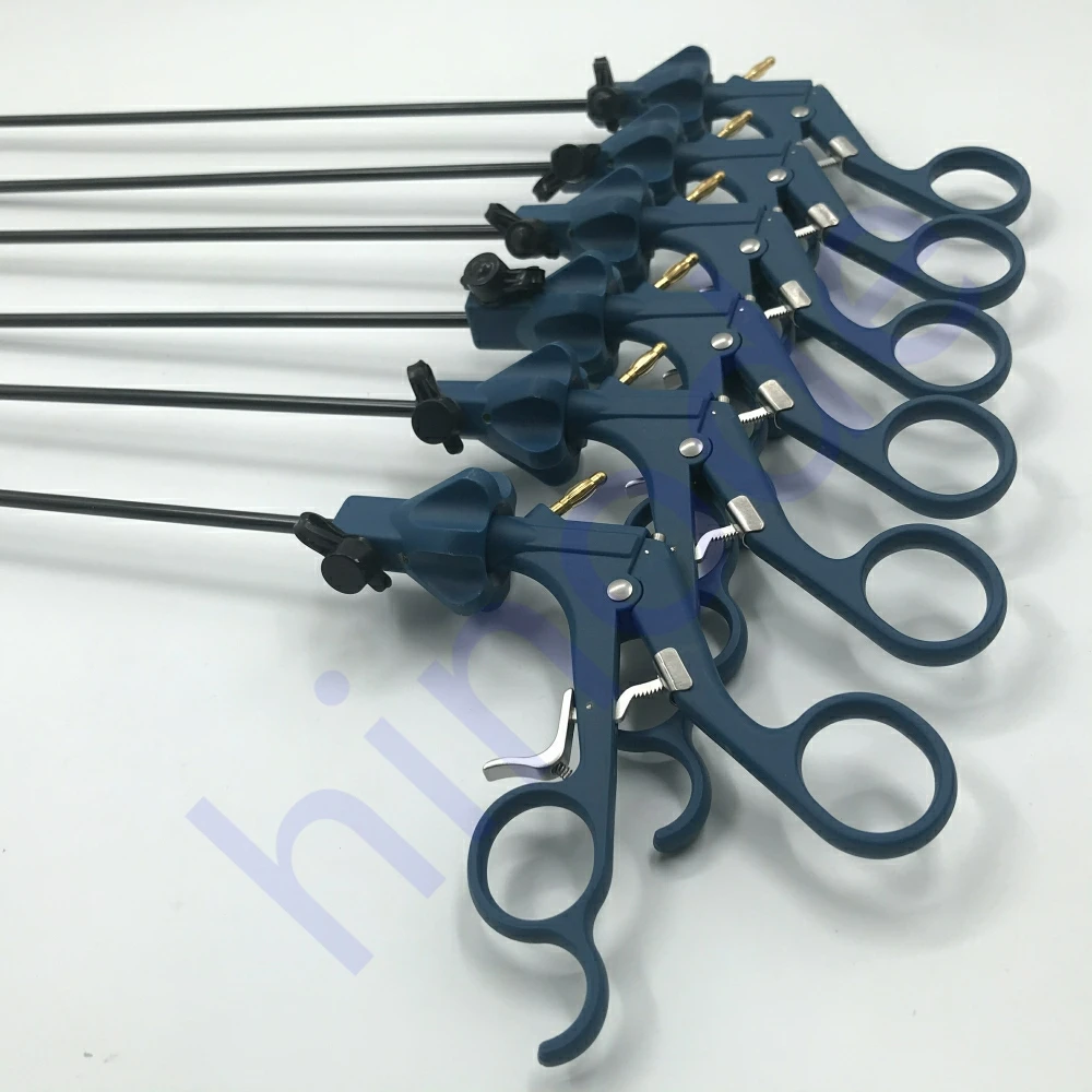 Imagem -04 - Laparoscópio Azul Cirúrgico Médico Laparoscopic Grasper Dissecando Fórceps Pinças Disports Handle Reutilizável f Mmx330 mm