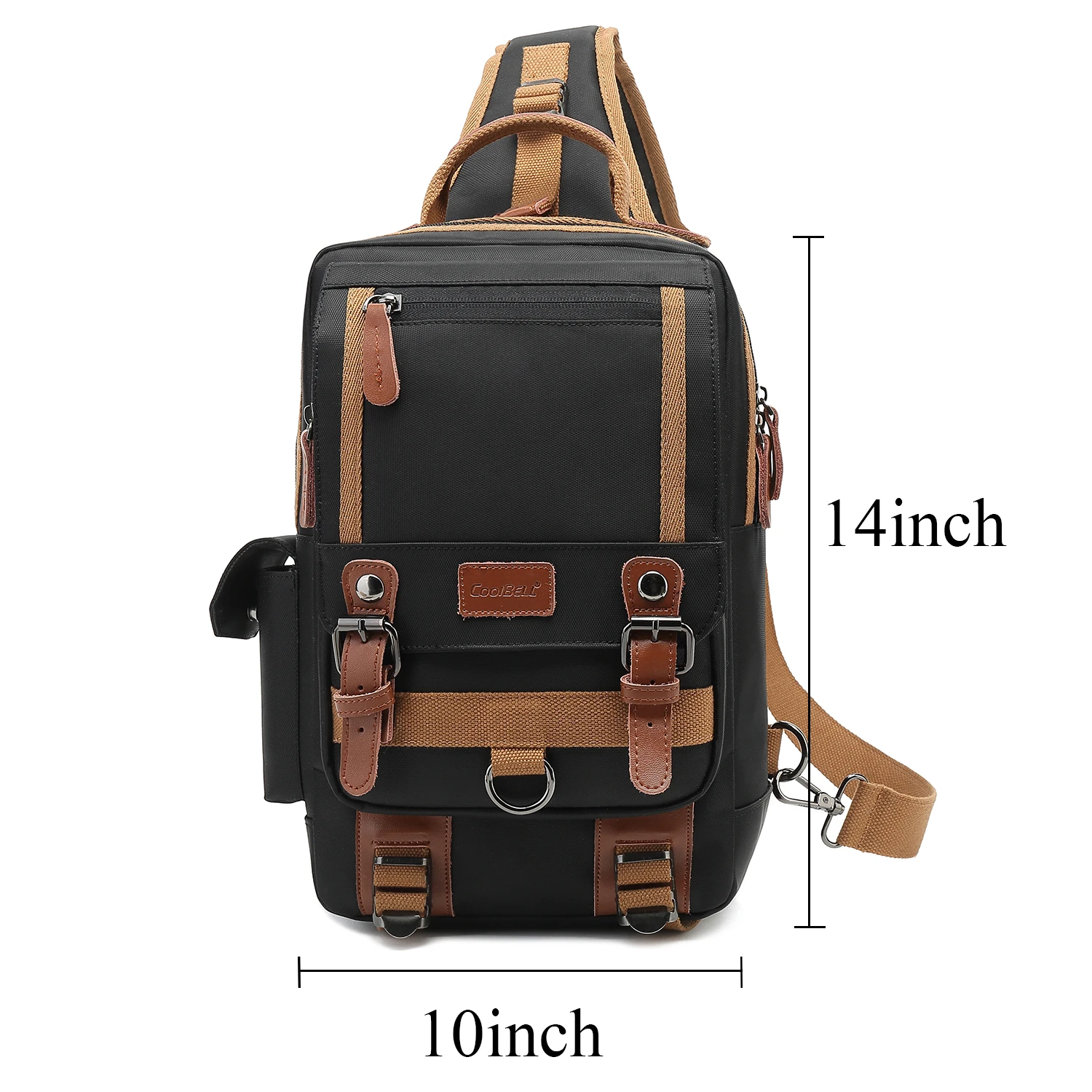 CoolBell 13 Inches Messenger Bag Sling Backpack Nylon Shoulder Bag Waterproof Chest Pack Outdoor Cross Body Bag for Men & Women