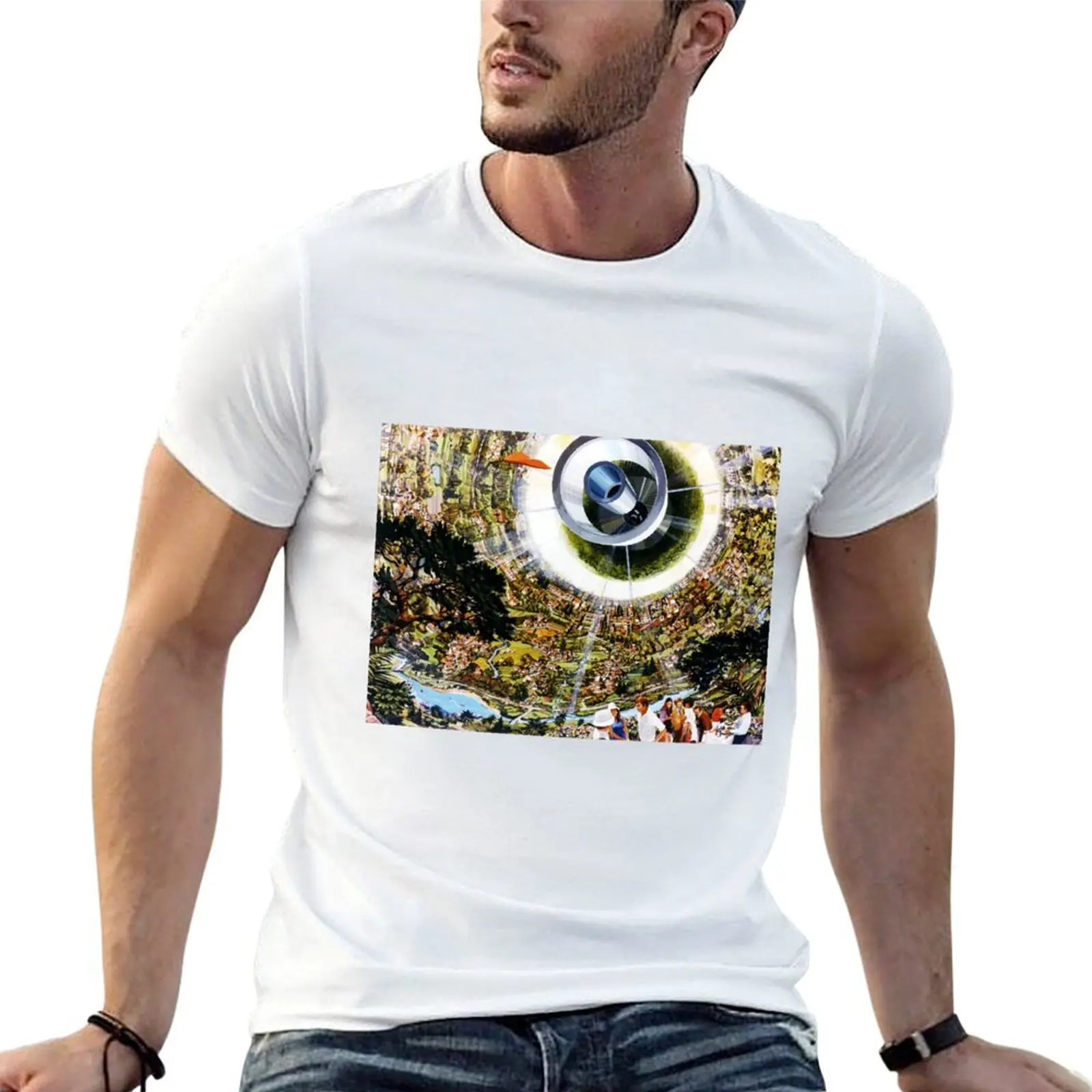 Camiseta Bernal Sphere Space Habitat, camiseta con estampado personalizado, camisetas de diseñador para hombre con estampados