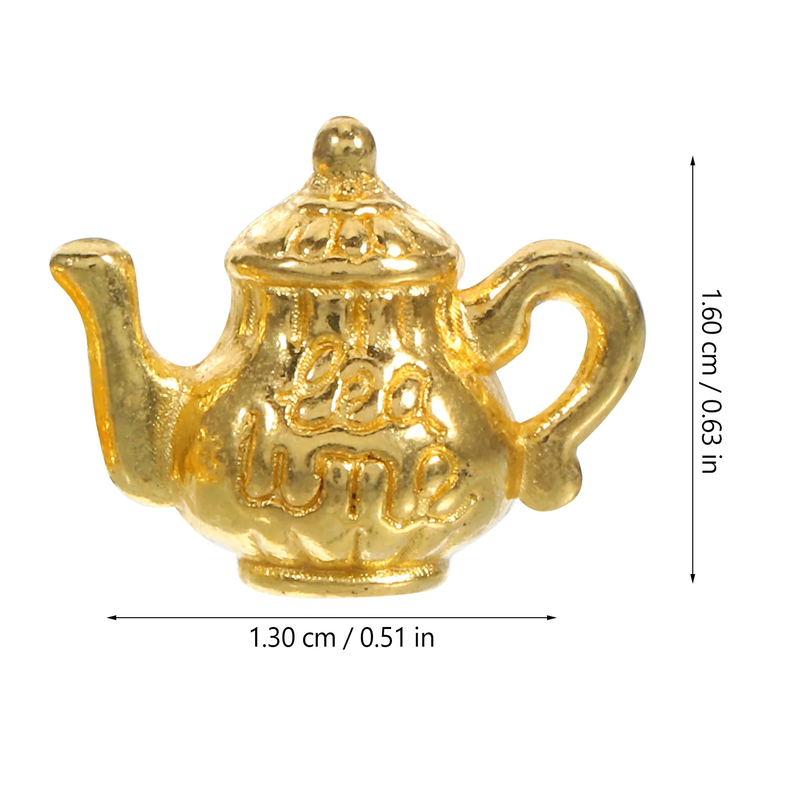 Conjunto de Mini Chaleira de Chá em Metal para Decoração de Cozinha, Acessórios de Mesa de Escritório, Simulação de Xícara de Chá em Liga de Zinco