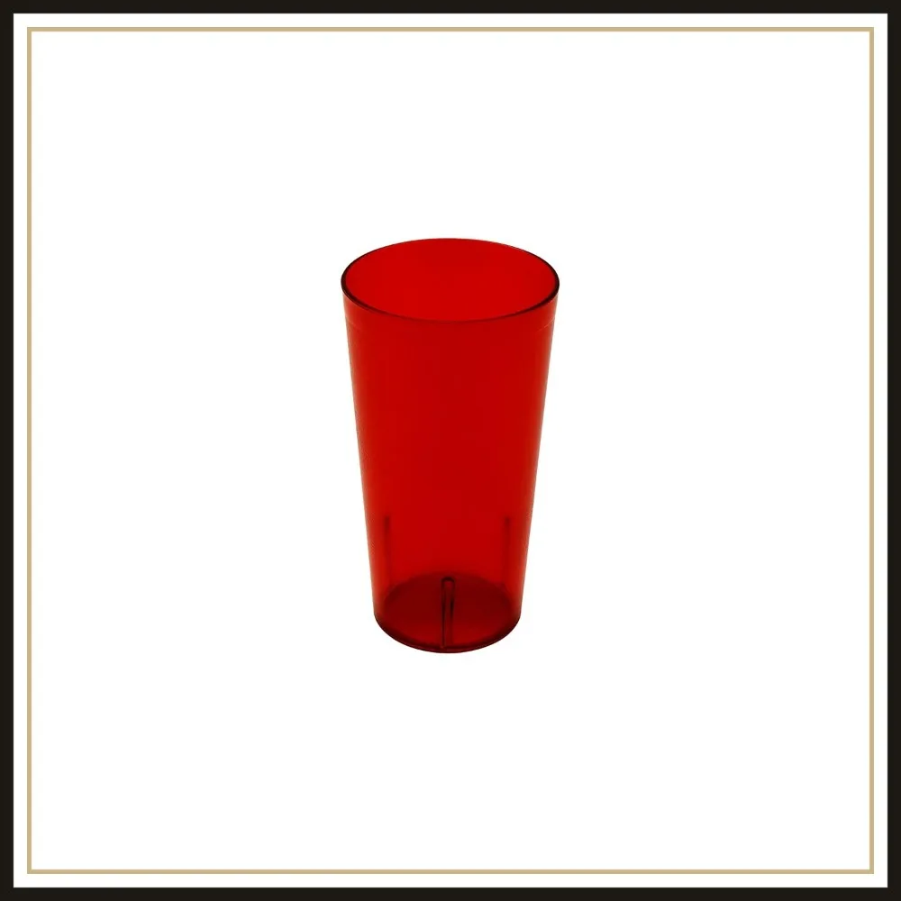 

32 oz Heavy-Duty Plastic Tumblers, Red (Set of 4) - Durable Restaurant Glassware