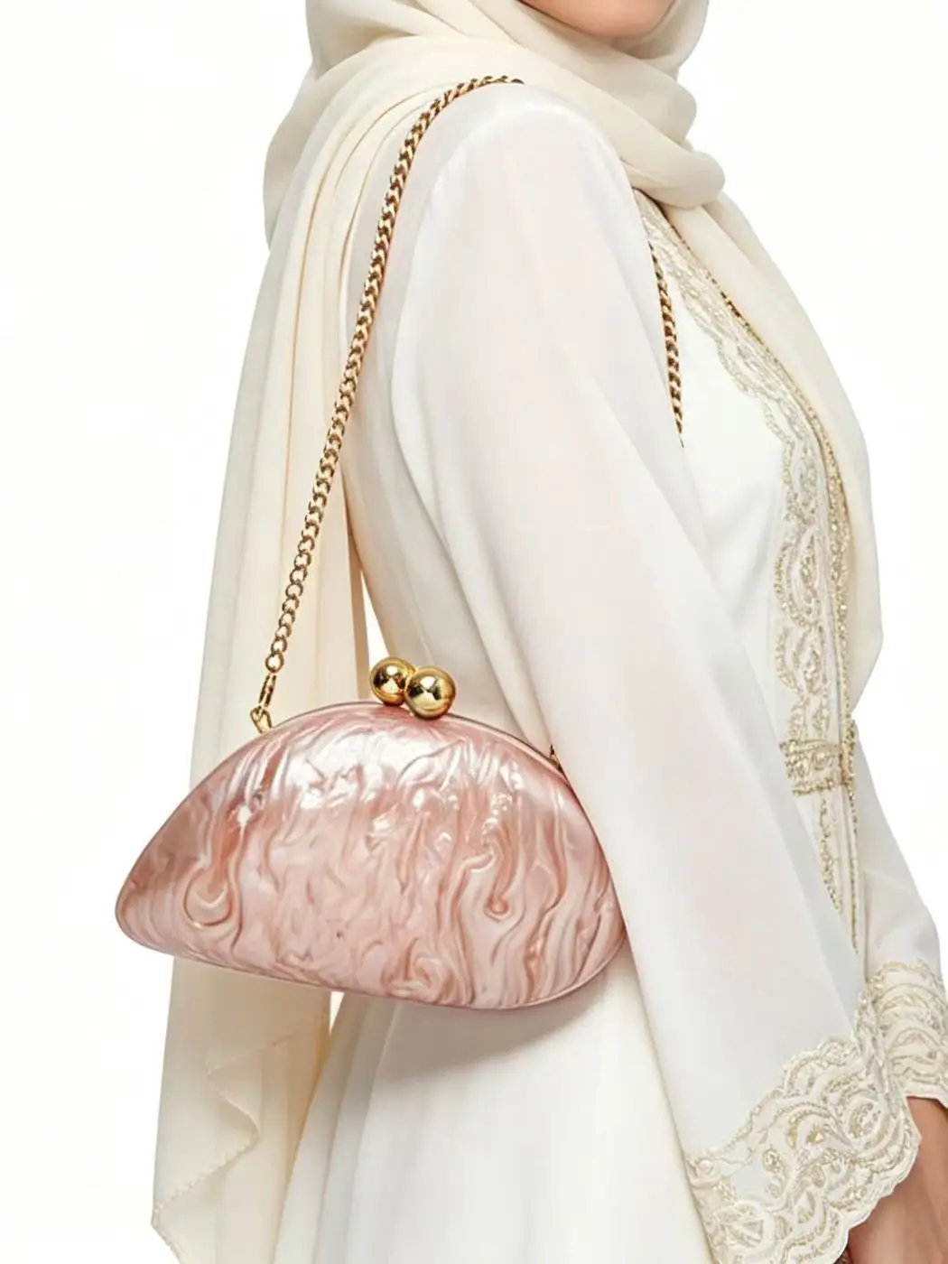 2026 Spring Summer New Arrival Hot Selling Irregular Acrylic Shell Evening Bag, Luxury Versatile Shoulder & Crossbody Bag For D view 2