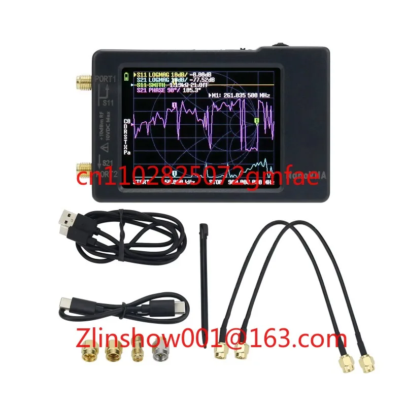 High Quality 50KHz-1.5GHz Very Tiny Handheld Vector Network Analyzer MF HF VHF Antenna Analyzer with 2.8 