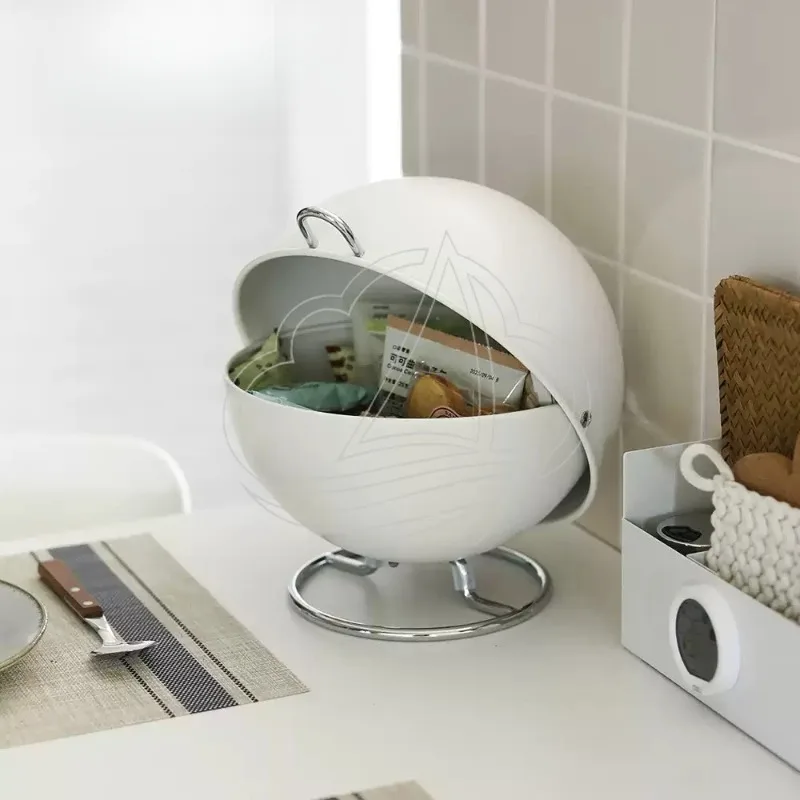Round Spherical Flip Storage Box, Desktop Organizer for Candy Snack Coffee Capsule Home Decor