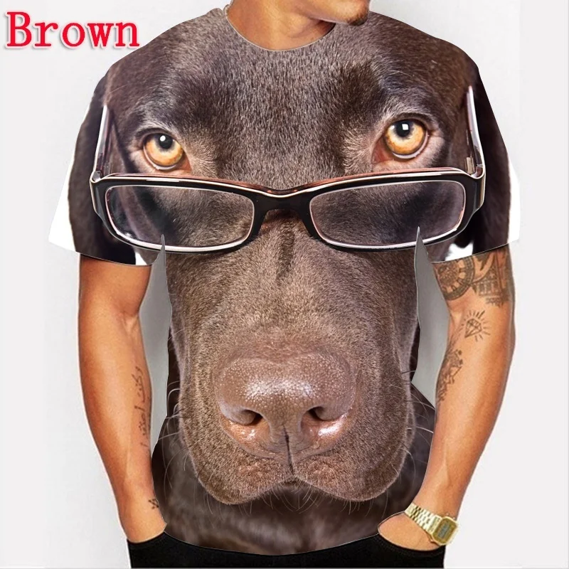 

2022 Men and Women Casual Short Sleeve O-Neck T-Shirt Tops New Men 3D Printed Cute Animal Dog T Shirt XS-5XL