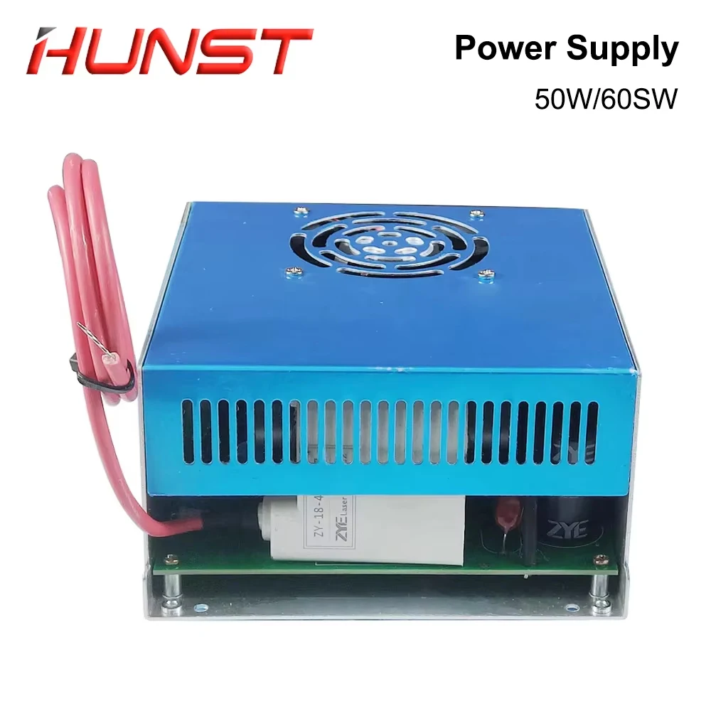 Hunst myjg 50w 60w fonte de alimentação a laser co2 110v/220v opcional, adequado para máquina de corte e gravação 40 ~ 70w tubo de vidro