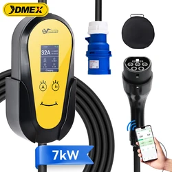 JDMEX 7KW EV-oplader Draagbaar Type2 GB/T 32A Type1 EVSE Opladen voor elektrisch voertuig met draadloze APP-bediening en wallbox-houder