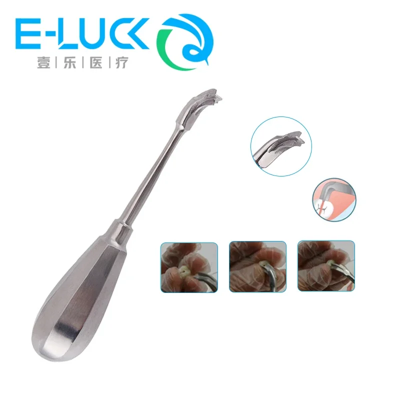 1 Pc Dental Crown Spreader Drill Dental Restoration Forcep Metal Handle Non-Slip Dental Root Elevator Cross Broken Crown
