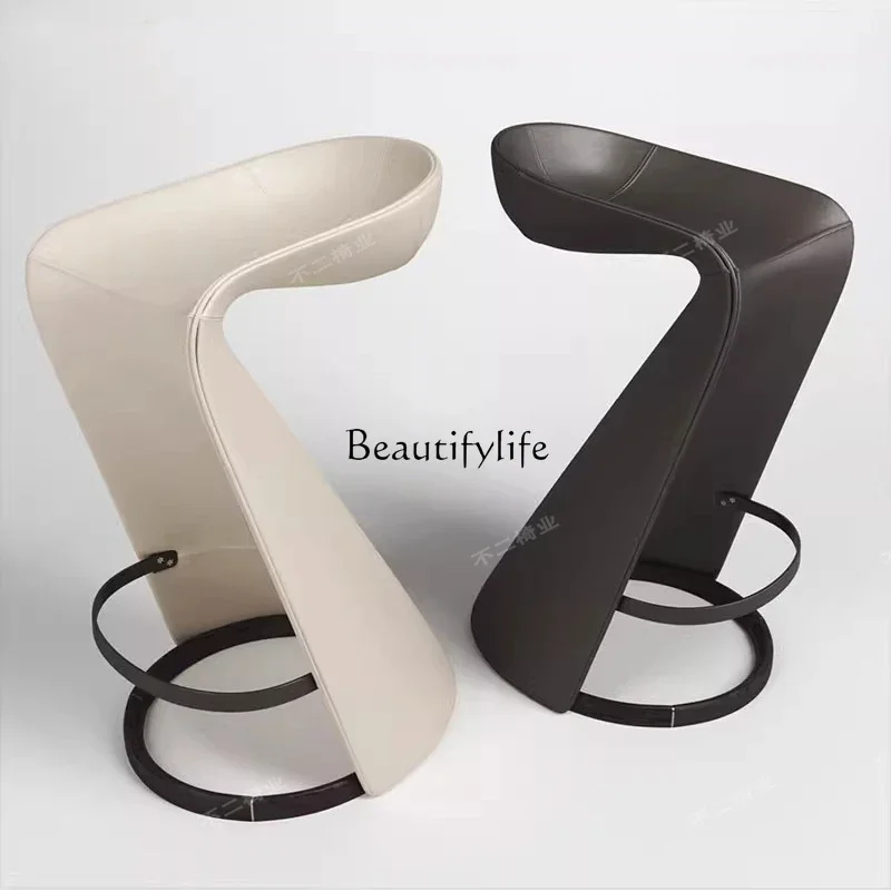 

yj5 Light luxury creative fiberglass design skirt modeling bar chair cafe restaurant high bar chair