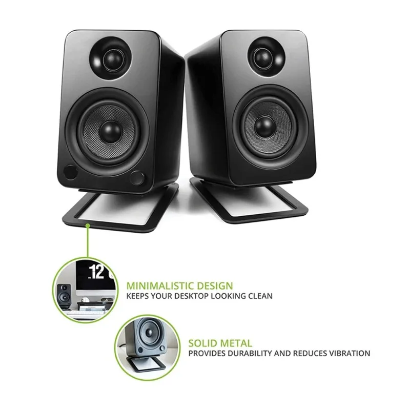 

AB66-Стеллаж для хранения настольных динамиков из металла-16 ° Наклонная подставка для компьютерного динамика, подходит для маленьких динамиков (набор из 2 предметов)