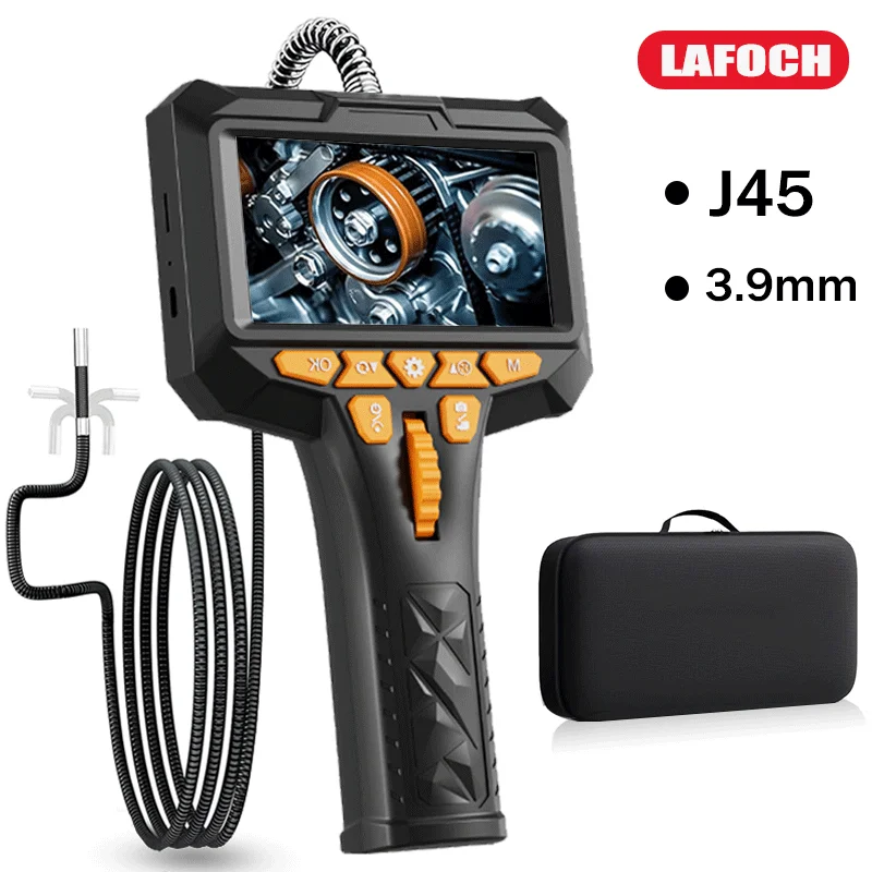 Articulating Borescope 1080P 3.9mm 4.5inch LCD Monitor Industrial Inspection Camera With 2 Way Articulation For Automotive