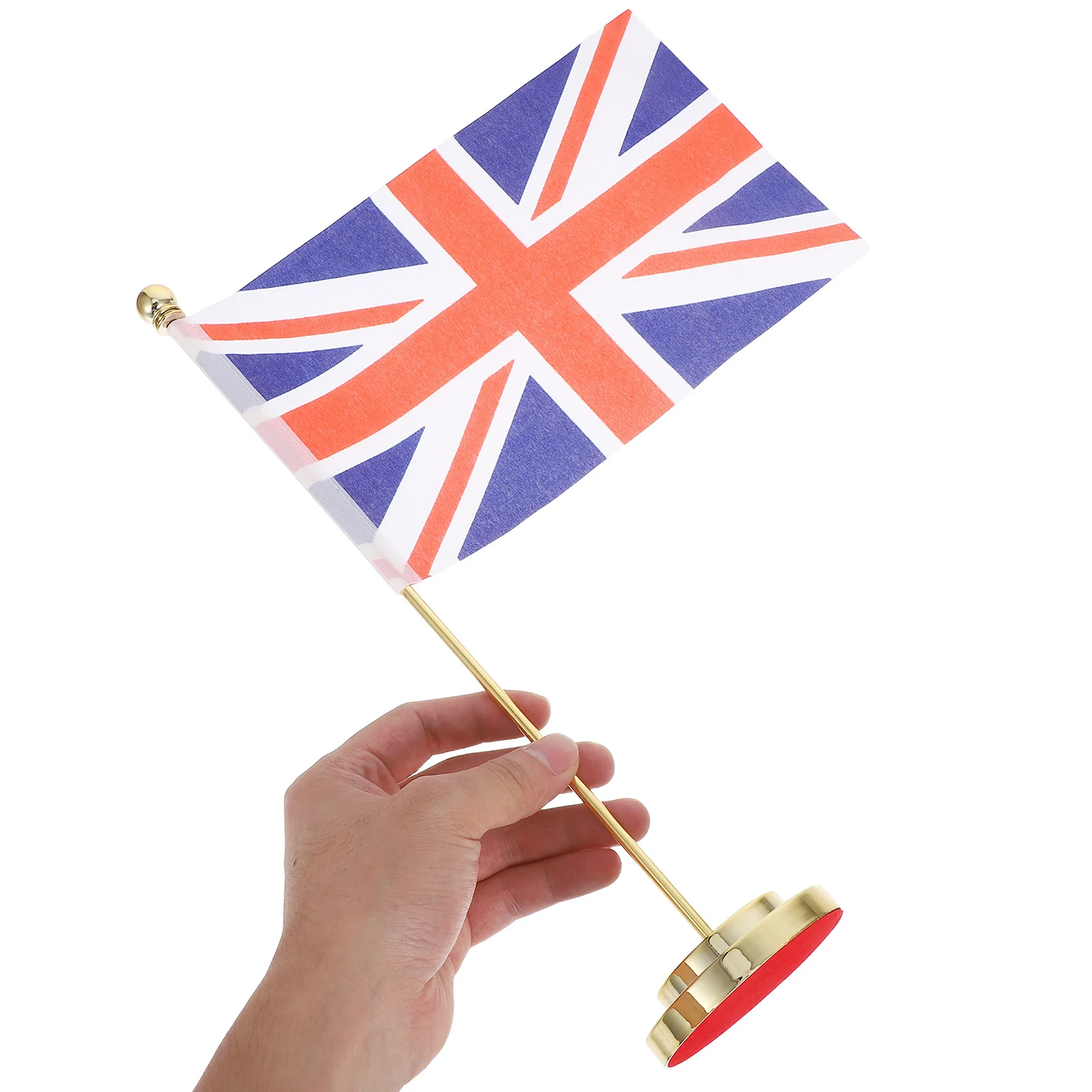 

Uk Desk Flag Set 12.18x8.25 Inch British Desktop Flag Metal Pole Table Flags Office Conference Decoration Table Flags with Base