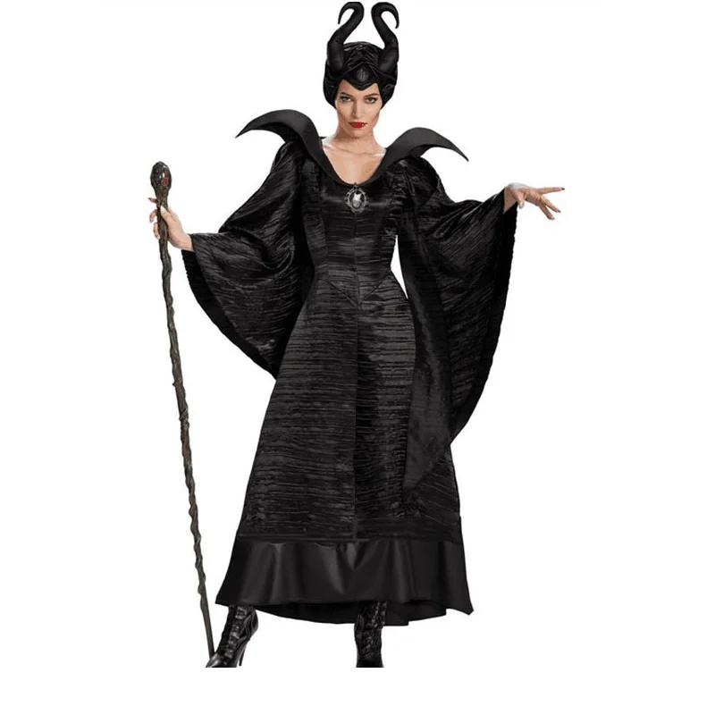 

Halloween Witch Costume Sleeping Curse Costume Dark Witch Cosplay Demons Carnival Dress Queen Witch Clothes Women Dress Outfit