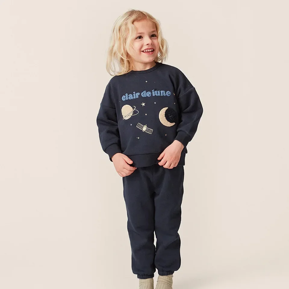 Ensemble de vêtements en coton PVD pour enfants, pull de dessin animé Krasnodinosaure, haut et pantalon citron pour enfants, vêtements de printemps