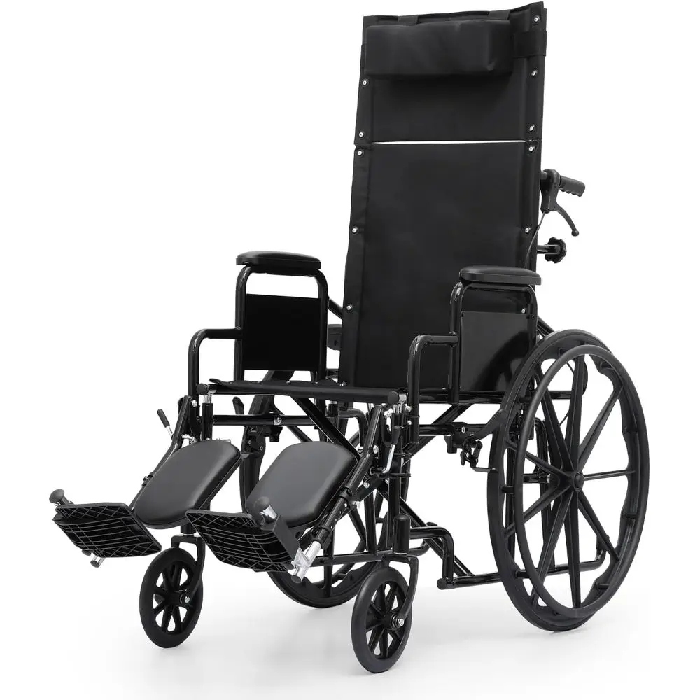 

Adjustable Reclining Self-Propelled All-Terrain Wheelchair for Adults up to 300 Lbs with Desk-Length Arms