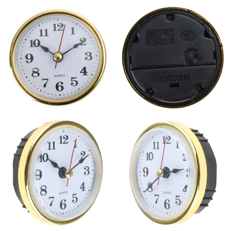 Mini Clock Insert Round Clocks Quartz Movement 2-1/2 65mm Diameter Clock Head Arabic Numerals DIY Crafts for Home