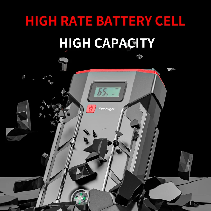 12V 2000A Car Jump Starter 1600A 1200A 1000A 800A Portable Emergency Battery Booster LED Flashlight Power Bank Car Quick Starter