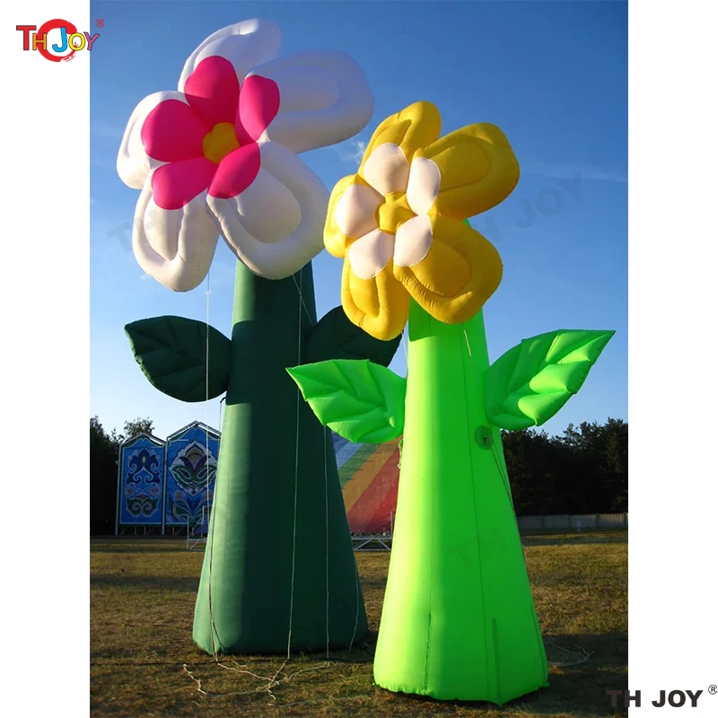 3m 4m 5m height giant inflatable sunflower / Multi Color Big Standing Inflatable Flower For Outdoor Decoration