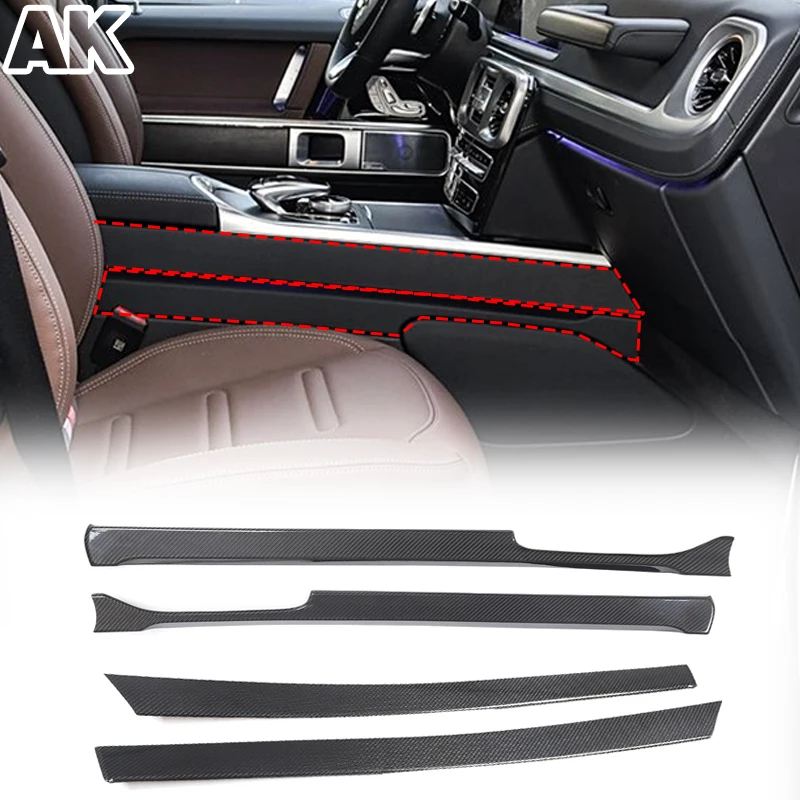 

Для Mercedes-Benz G-Class W463 2019-2024: Накладка на центральную консоль и боковую часть рычага КПП из настоящего карбона, аксессуары для интерьера автомобиля