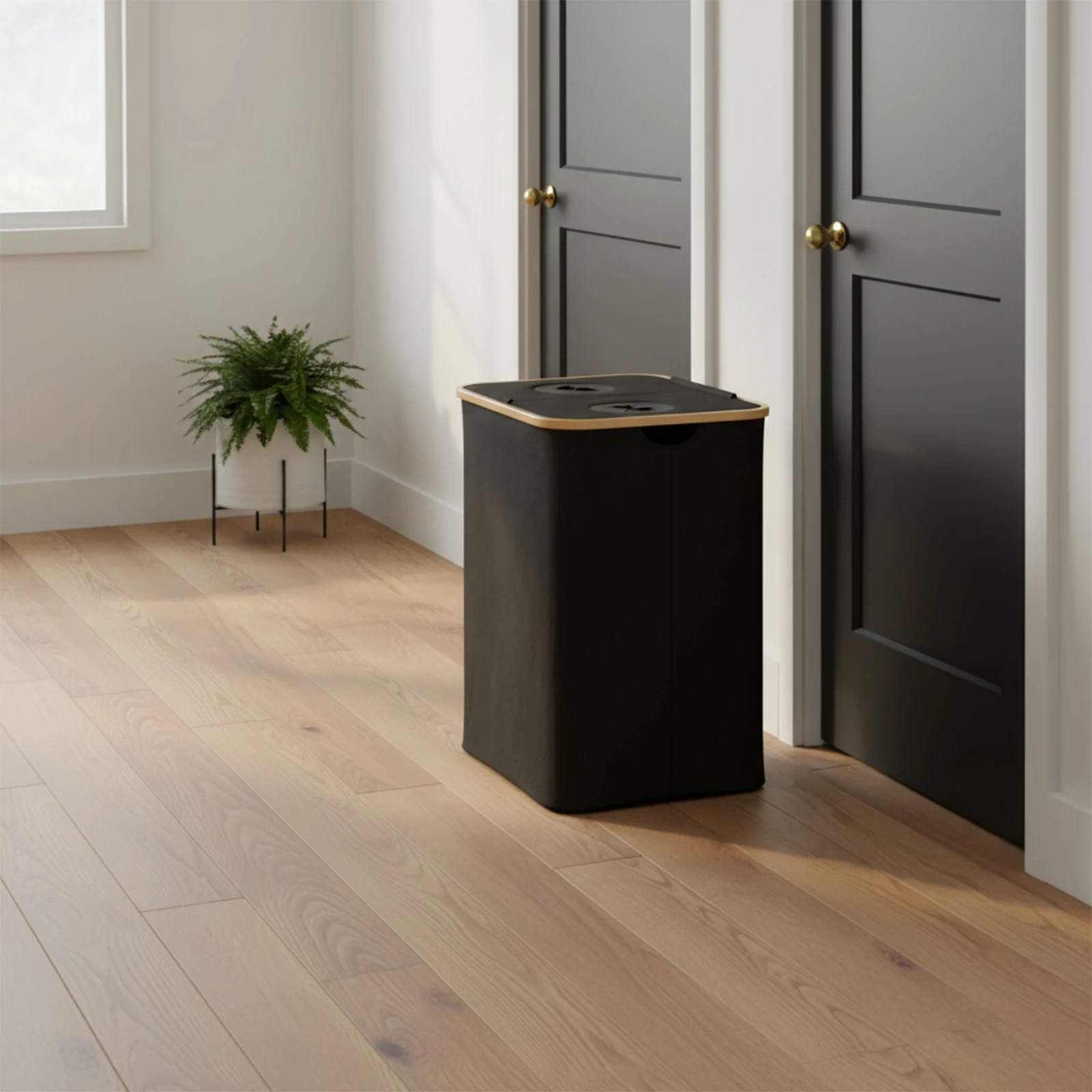 

140L Foldable Oxford 2 Sections Storage Basket with Lid Large Dual Laundry Basket Removable Bag Clothes Hamper for Home and Dorm