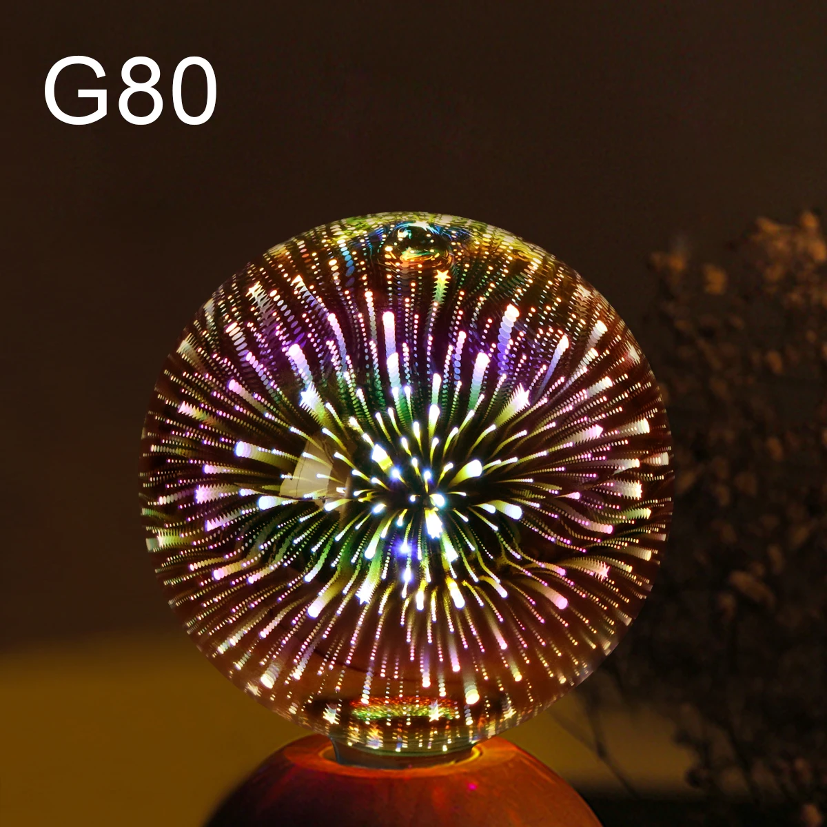 3D Vuurwerk Effect Vintage LED Gloeilampen Retro Edison Lamp E27 AC110V-220V Vakantie Decoratie Gloeilamp G80 G125