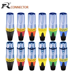 20pcs/10sets 3Pins XLR Connector Microphone MIC Male Plug&Female Jack Adapter 6 Colors Available Cannon Cable Terminal Soldering