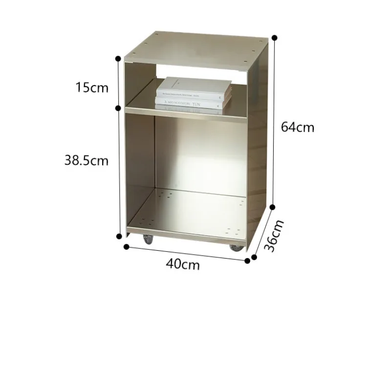 

Stainless steel creative side few trolley modern simple bedroom living room storage rack