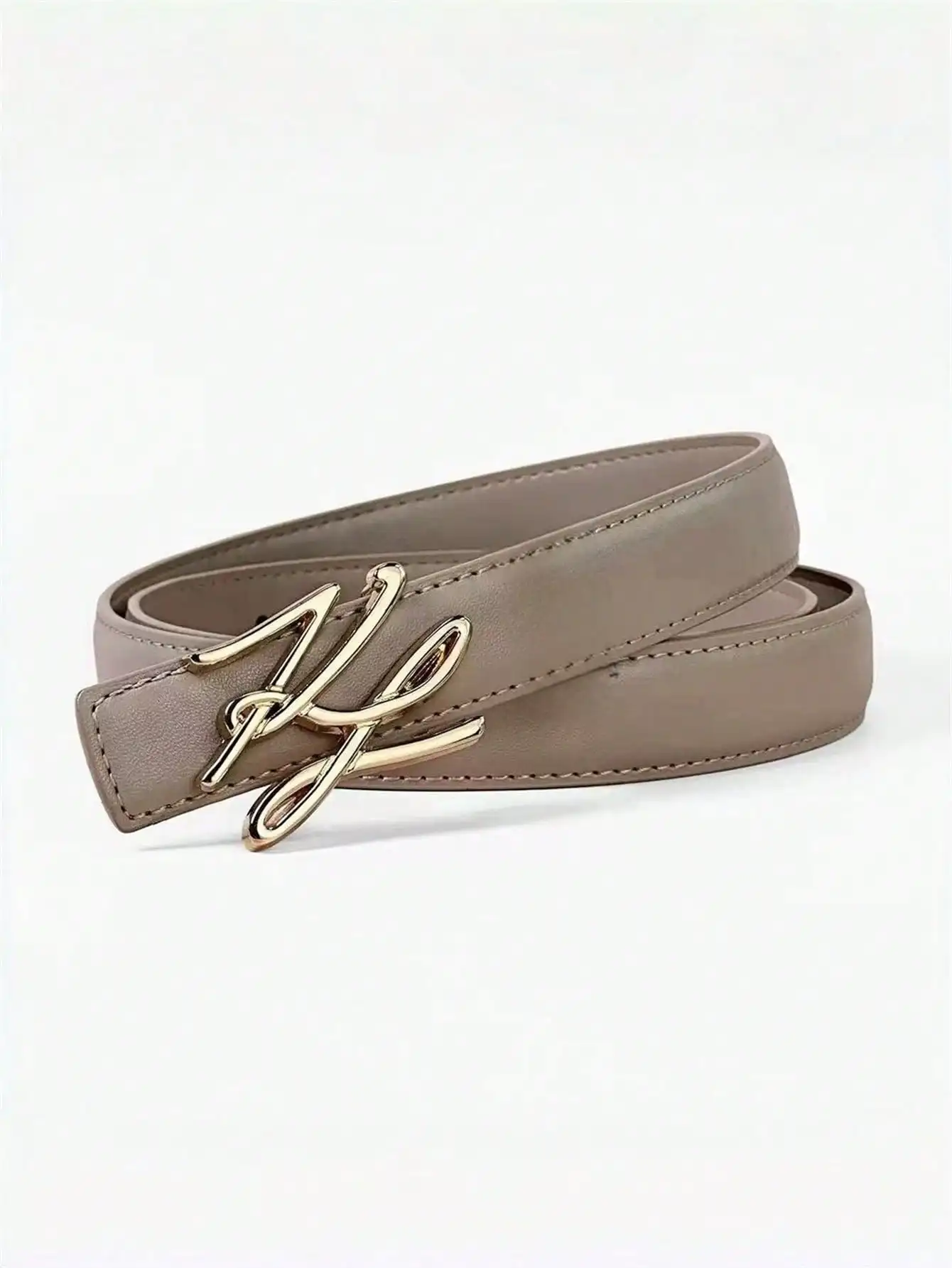 A premium women's business-style belt featuring pure color and a minimalist, casual design that pairs perfectly with jeans and d