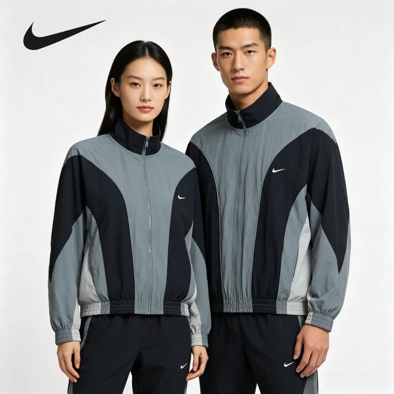 Nike Unisex Denim Jacket Spring Autumn Retro Loose Fit Hip Hop Daily Fashion Outer TopIM5888-084 1PCS