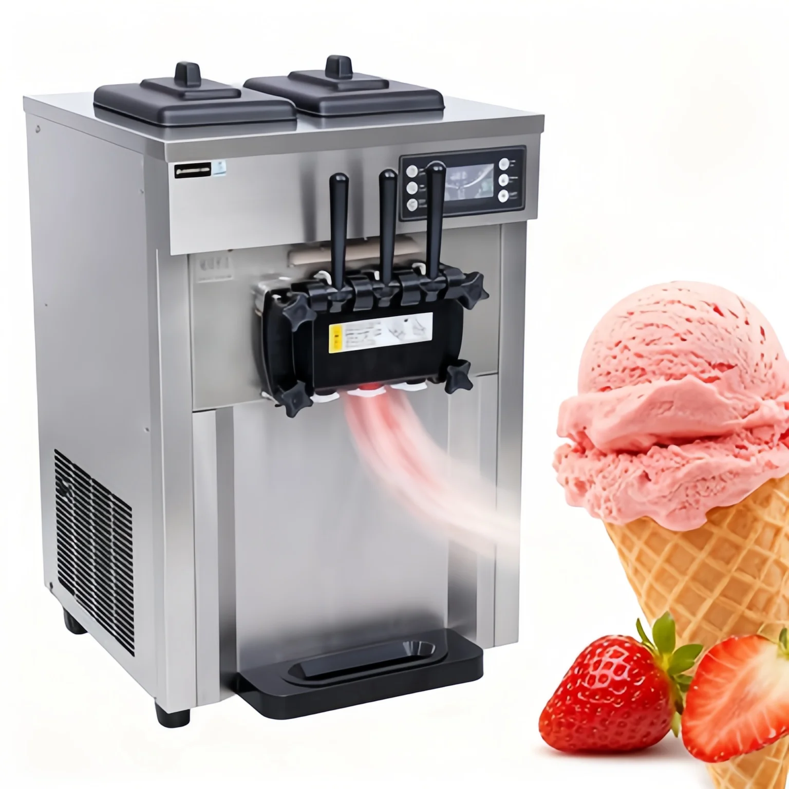 Desktop Ice Cream Maker 18-26L/H Classic 220v 190W 3 Flavor CE Certificated Gelato Ice Cream Machine For Commercial
