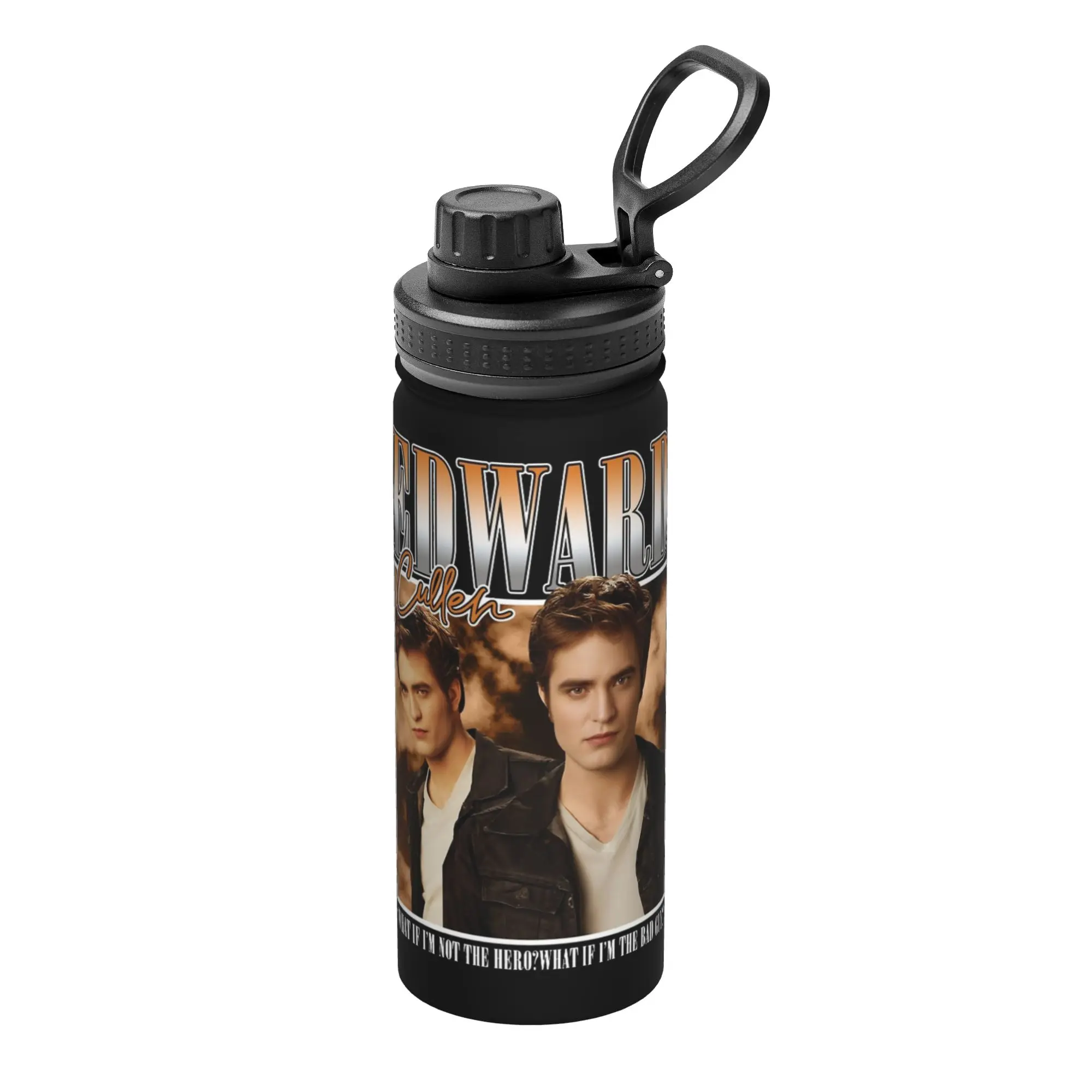 Edward Cullen Twilight 18OZ Sports Insulated Kettle Robert Pattinson Coffee Cups Stainless Steel Outdoor Mugs 18OZ