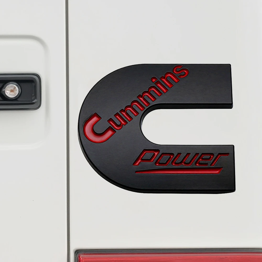 3D Metal Car Sticker C Cummins POWER Emblem Badge Car Body Rear Trunk Upgrade Version Modification Accessories Decal